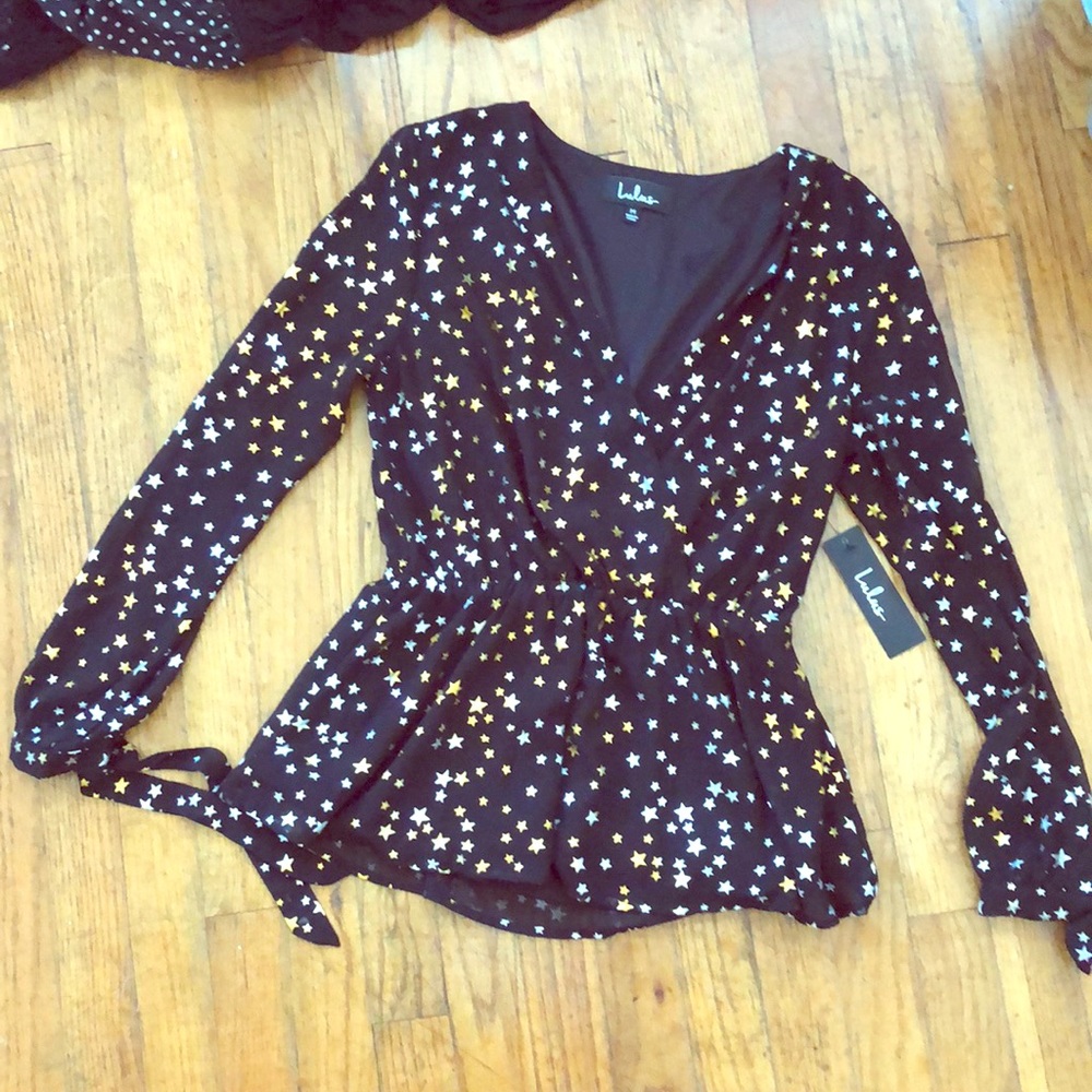 Brand-new star print peplum